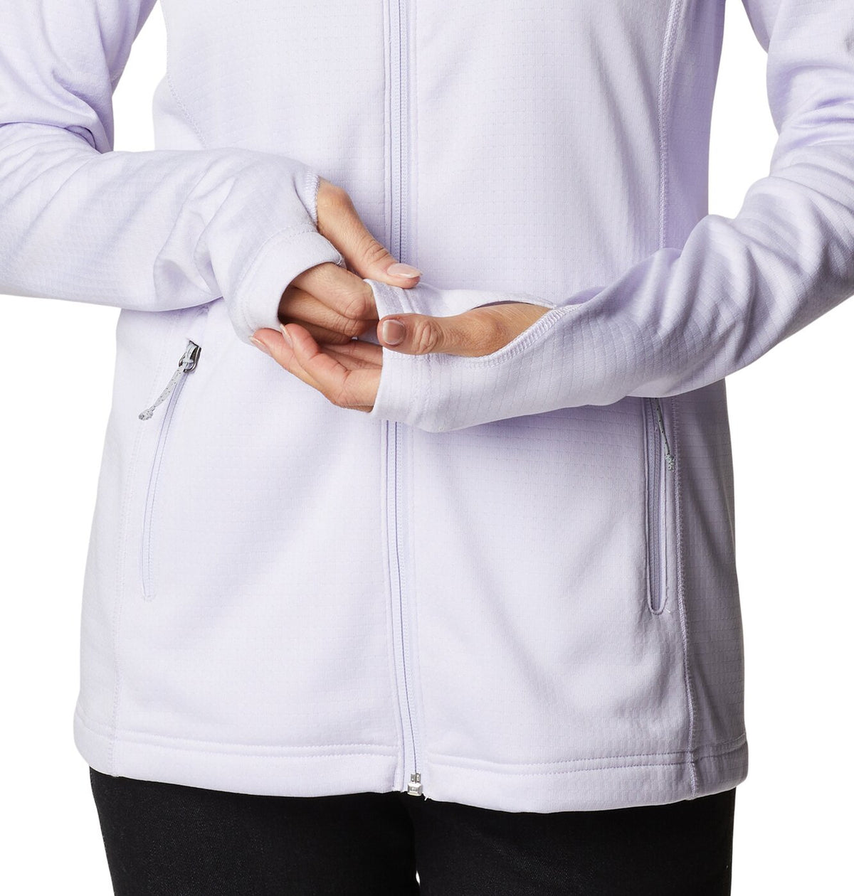 W Park View Grid Fleece Full Zip Purple Tint Heather Bild 5