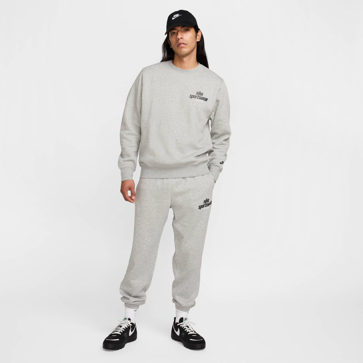 M NK CLUB BB CF PANT NSW GFX DK GREY HEATHER DK GREY HEATHER Bild 5