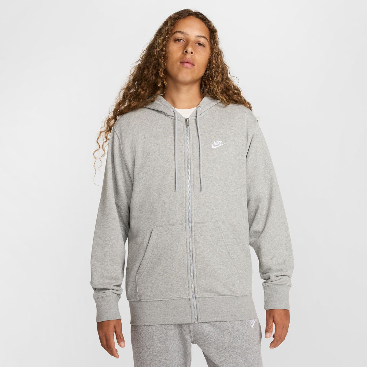 M NK CLUB FT FZ HOODIE DK GREY HEATHER DK GREY HEATHER Bild 1
