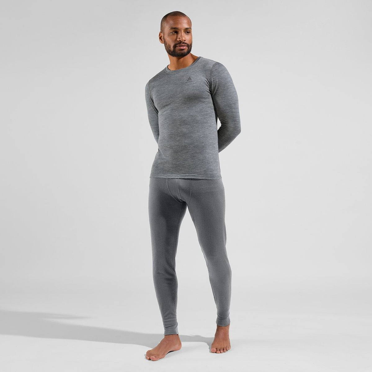 BL TOP crew neck l/s MERINO 20 10183 odlo steel grey melange Bild 5