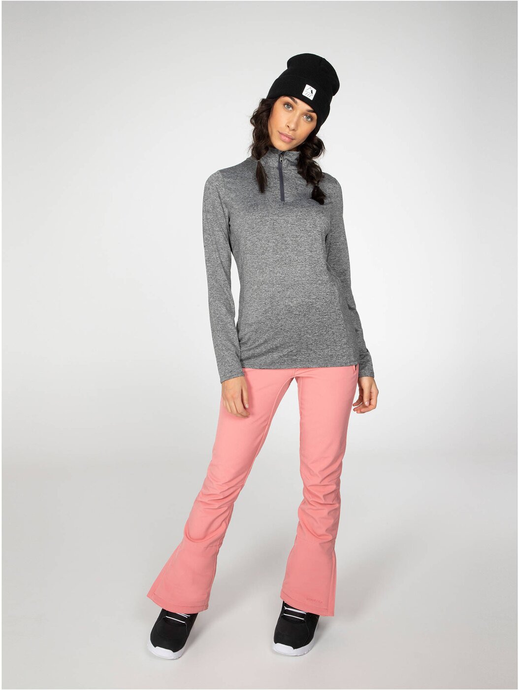 FABRIZM 1/4 zip top Dark Grey Melee Bild 3