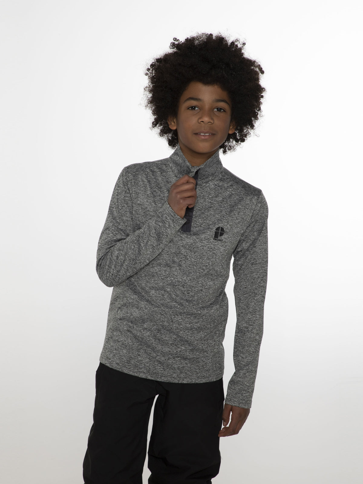 REWILLOWY JR 1/4 zip top Dark Grey Melee Bild 5