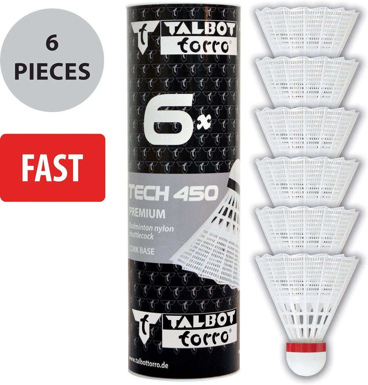 Badm.-Ball TECH 450 Korb:weiß rot/f keine Farbe Bild 2