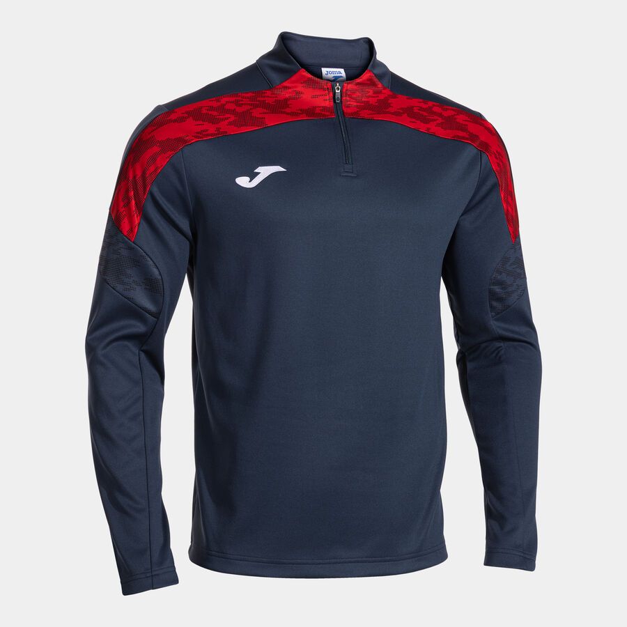 Joma Championship ZipTop Junior Trainingsoberteil in Dunkelblau mit roten Kontrastdetails