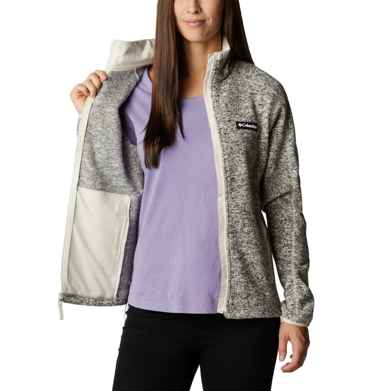 W Sweater Weather Full Zip Chalk Heather Bild 6