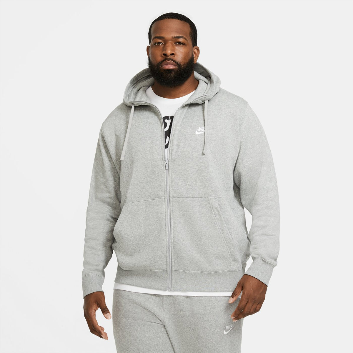 M NSW CLUB HOODIE FZ BB DK GREY HEATHER/MATTE SILV Bild 3