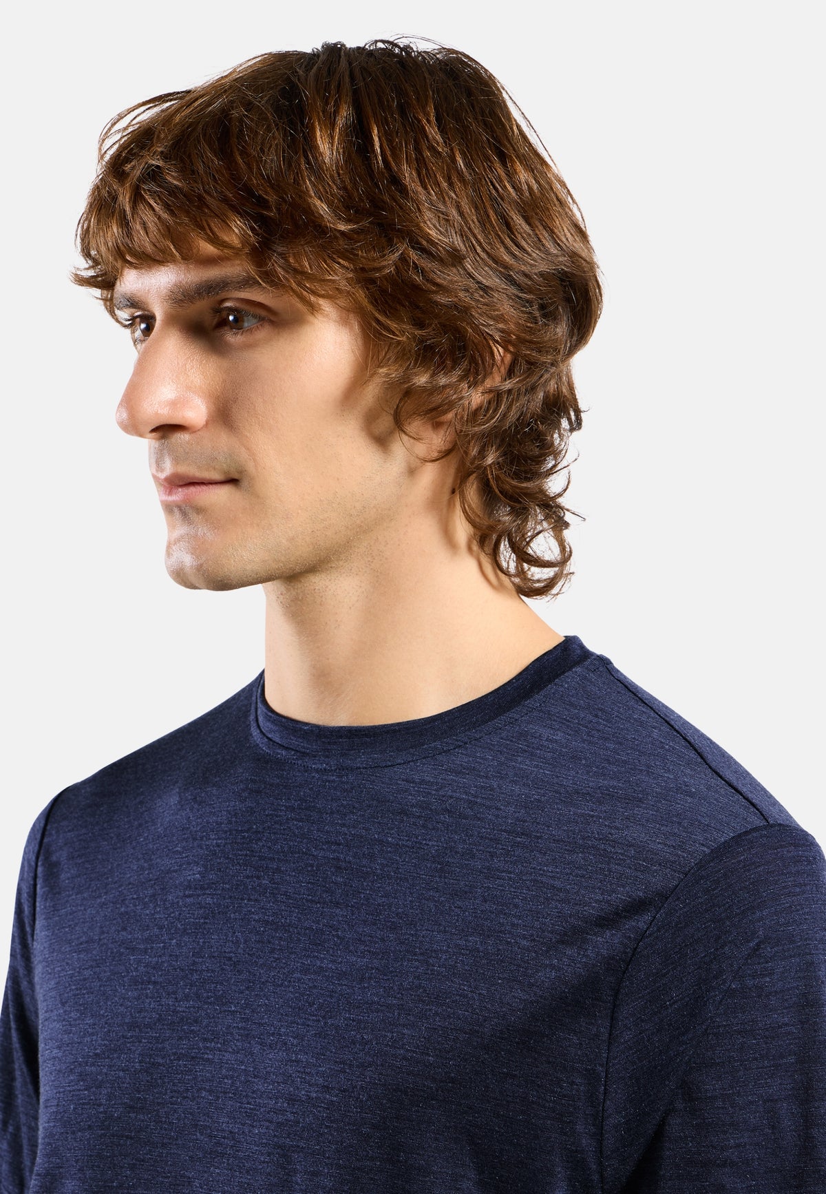 MERINO TENCEL PLAIN TEE skipper blue melange skipper blue melange Bild 6