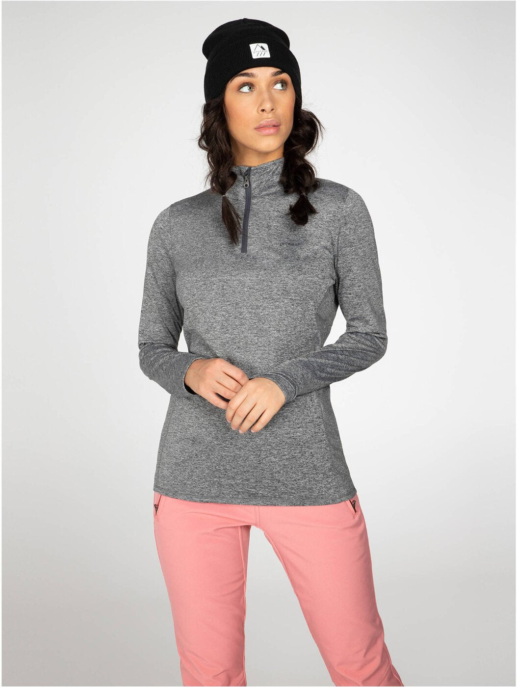 FABRIZM 1/4 zip top Dark Grey Melee Bild 4