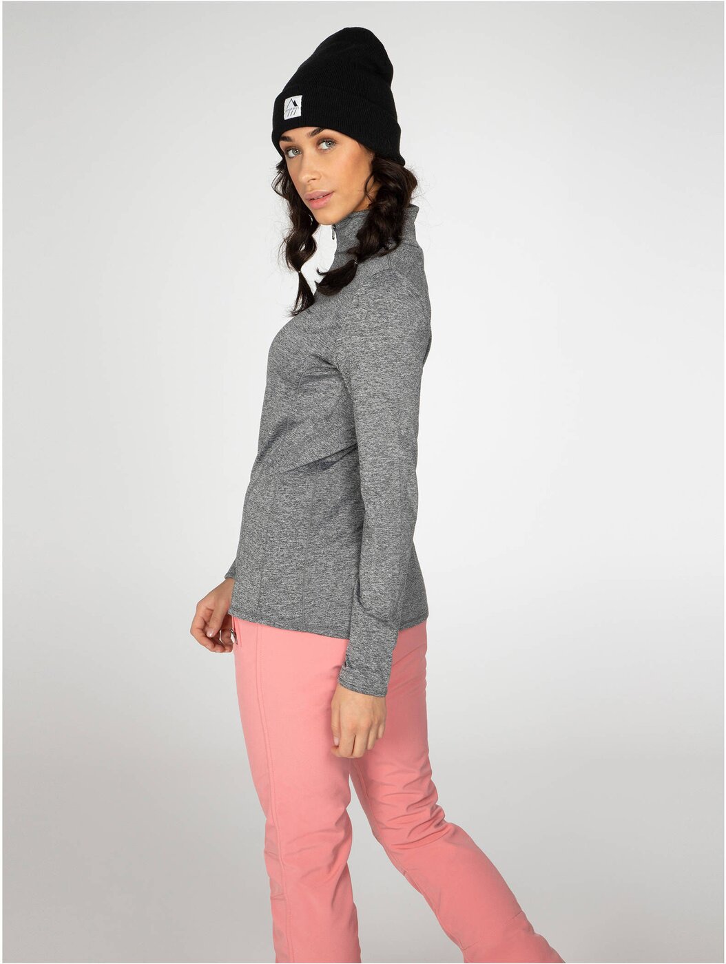 FABRIZM 1/4 zip top Dark Grey Melee Bild 5