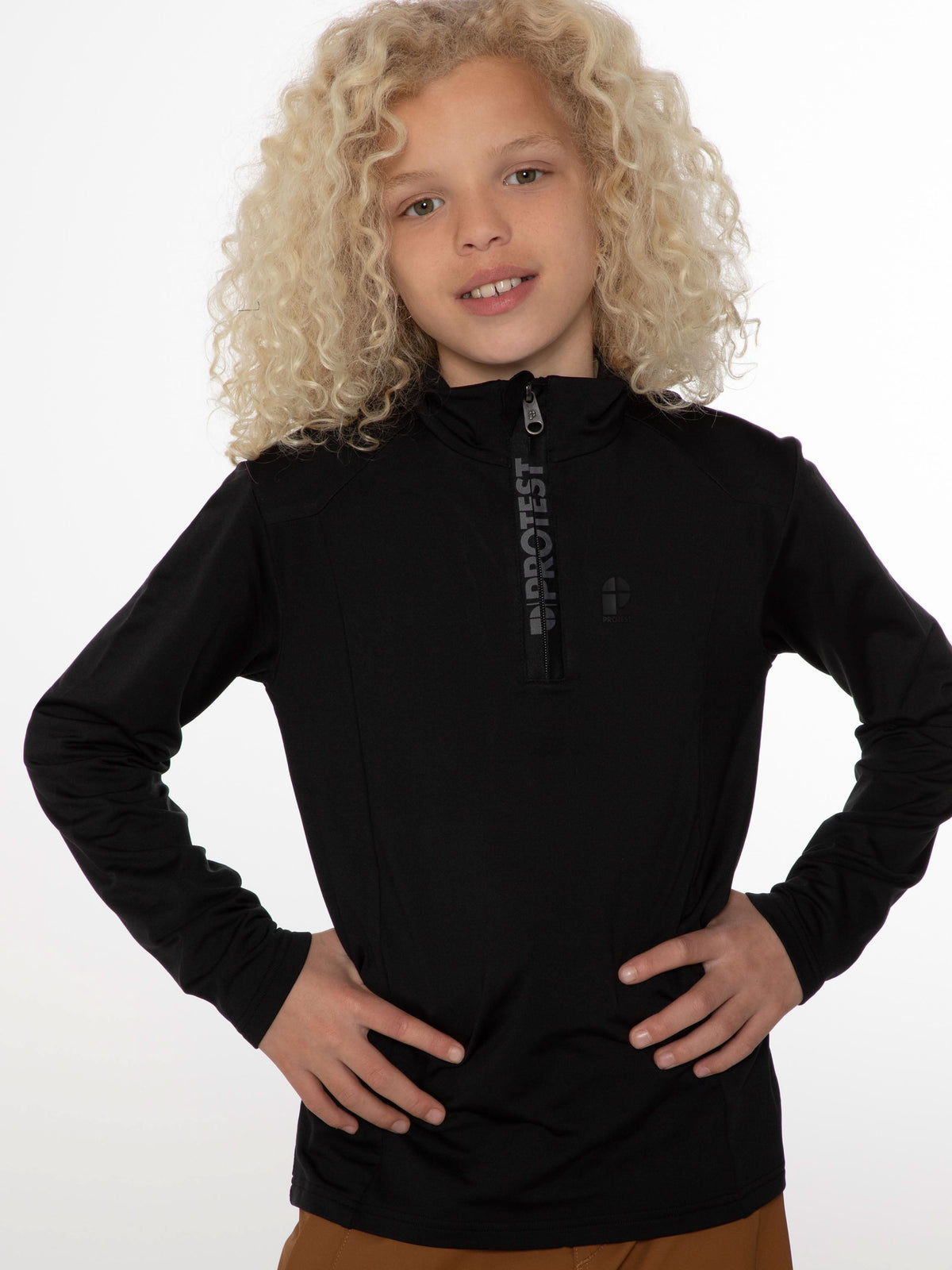 REWILLOWY JR 1/4 zip top True Black Bild 7