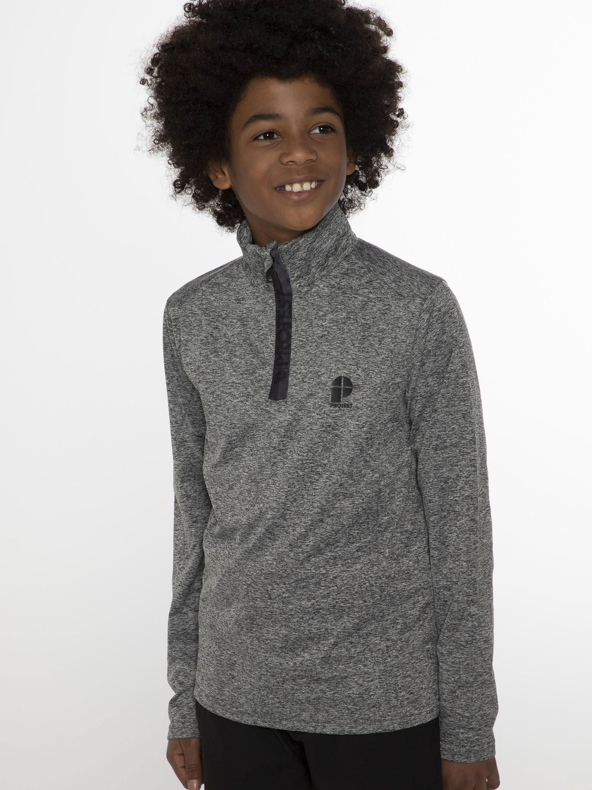 REWILLOWY JR 1/4 zip top Dark Grey Melee Bild 7