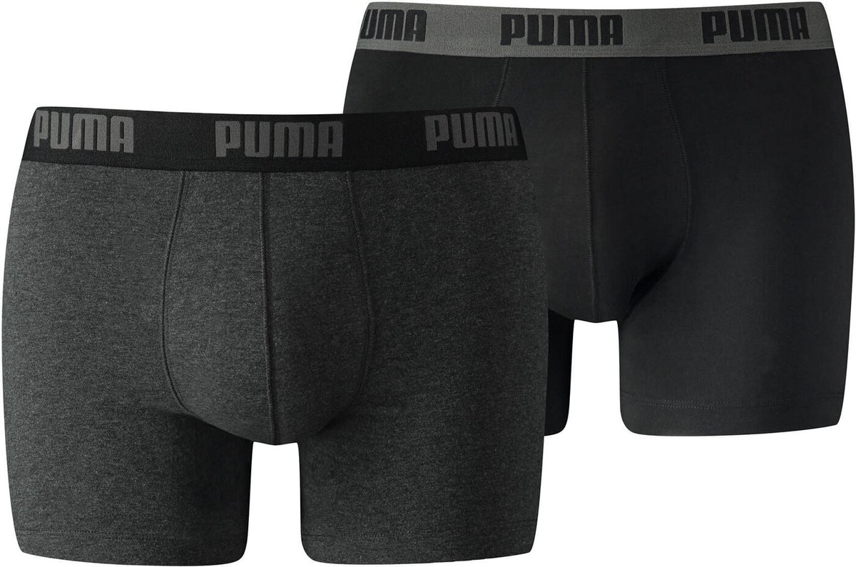 PUMA BASIC BOXER 2P dark grey melange / black Bild 1